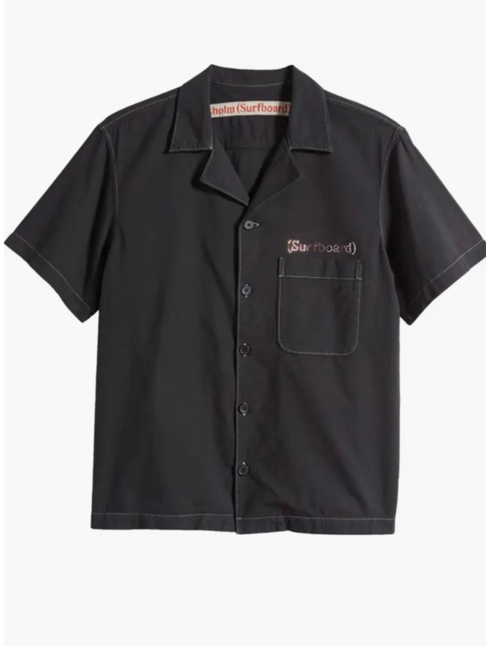 Stockholm Surfboard Club Crystal Embellished Black Short-Sleeve Shirt NWT